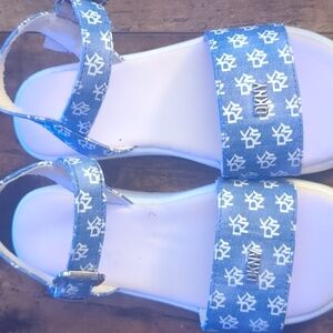 DKNY Kids Blue and White Sandals